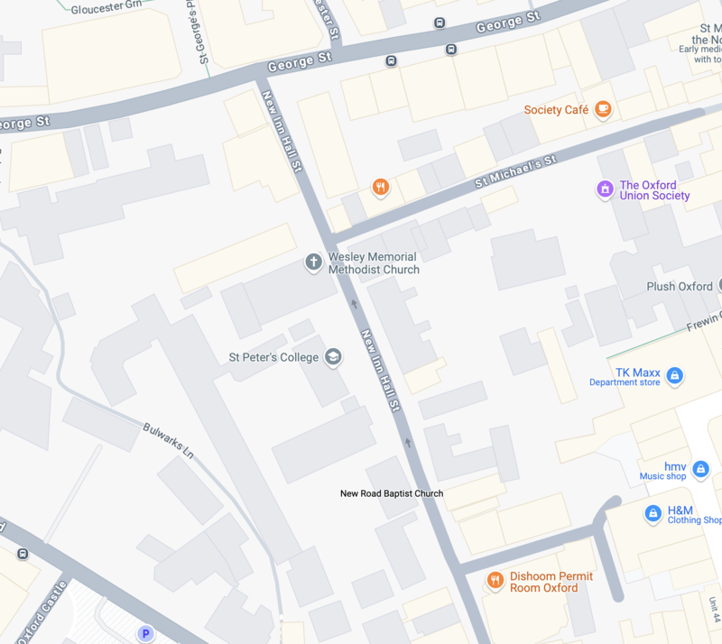 Location of St Peter's college in Oxford